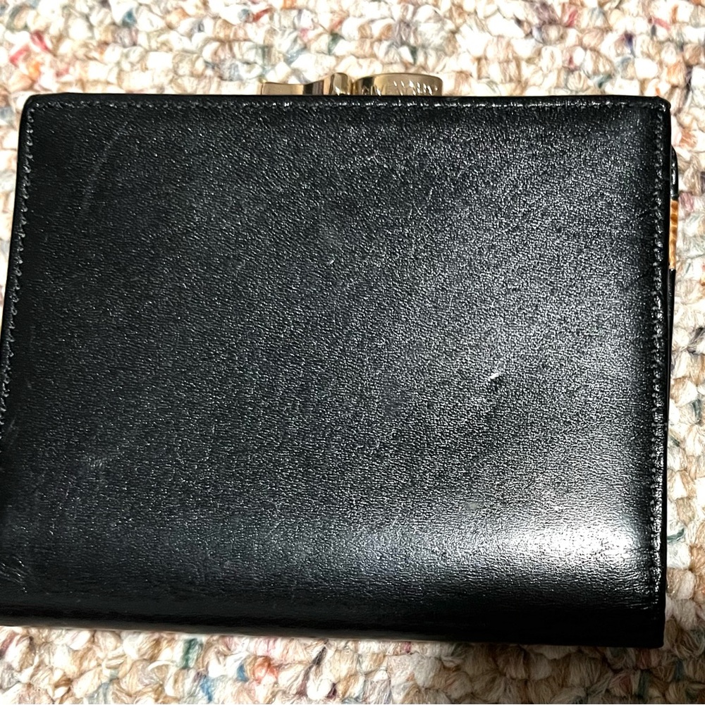 Givenchy Black Genuine Leather / Lizard Wallet Gold Accents Man/Woman FREE SHIP - Picture 2 of 7